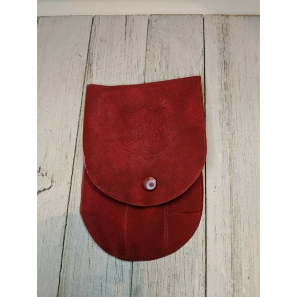 Vintage Salvation Army Manicure 6 Piece Red Foldover Case Travel Kit Nail Care - Picture 1 of 6